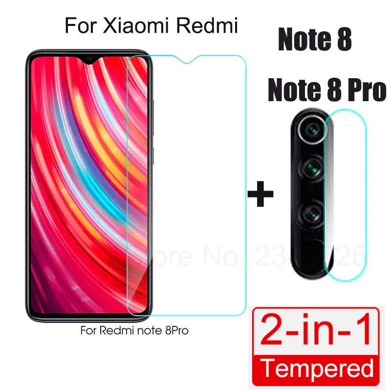 2 в 1 объектив камеры стекло для Xiaomi Redmi Note 8 Pro протектор экрана закаленное
