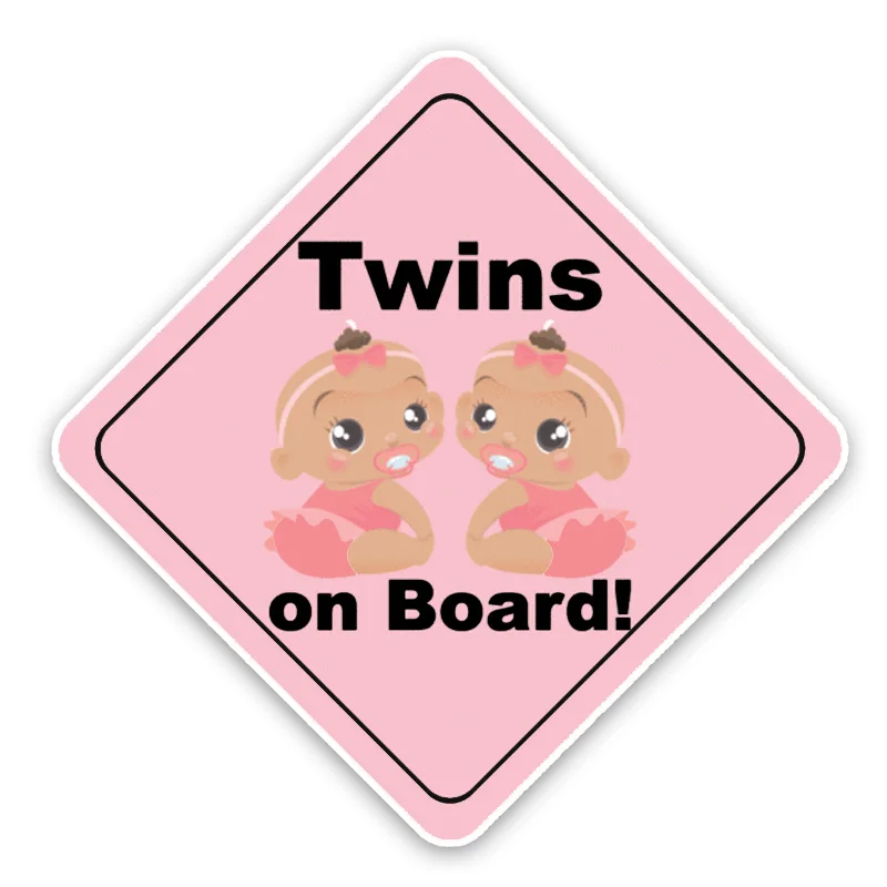 

Waterproof and Sunscreen PVC Lovely Twins Car Sticker Baby on Board Safety Caution Sign for Sticker15*15CM