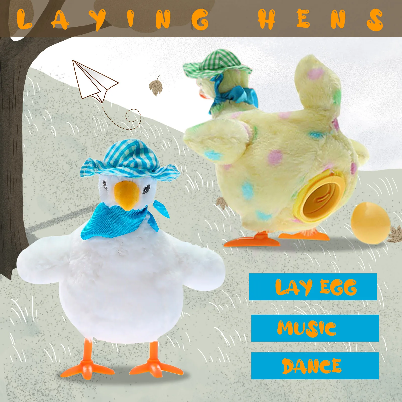 Забавная кукла куриные курицы откладывают яйца цыплят пение и танцы электронные