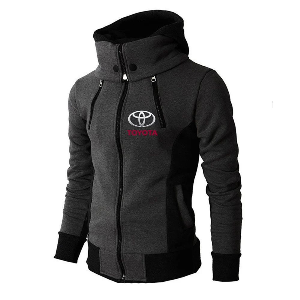 

Unisex Spring Autumn Men Toyota car logo New Zipper Hoodies Sportswear Harajuku Style Hooded Solid Male Wild Sweatshirt Coat
