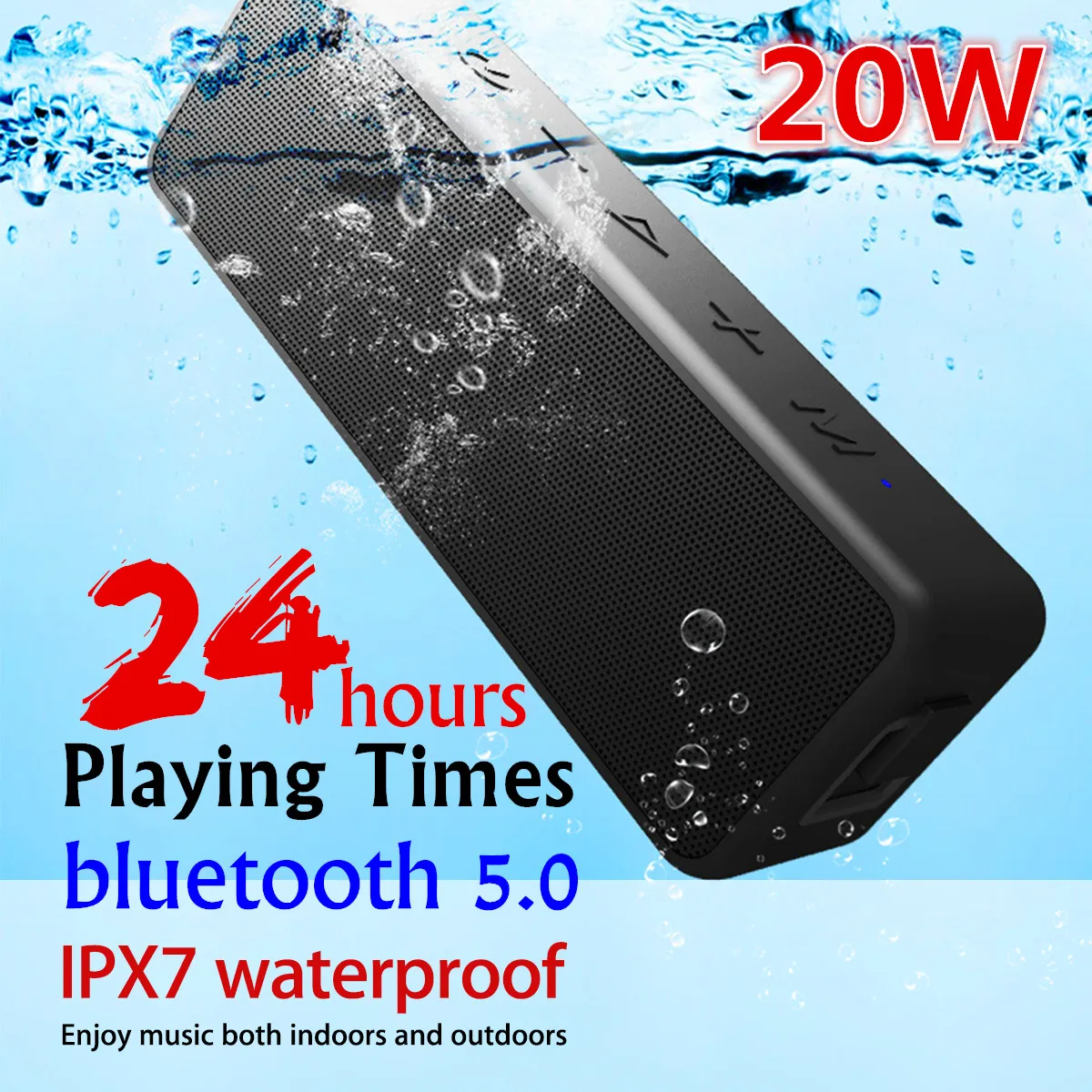 20 Вт портативный bluetooth 5 0 беспроводной динамик мощный бас 24 часовой диапазон IPX7