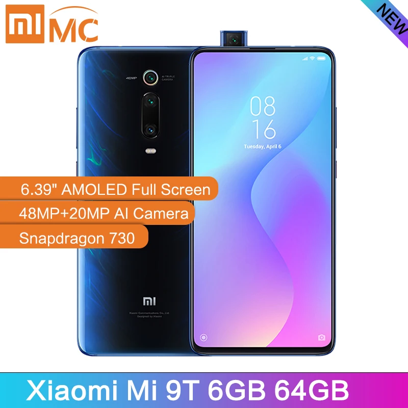 Новая глобальная версия Xiaomi mi 9T 6 ГБ 64 Гб мобильный телефон Snapdragon 730 AI 48MP сзади Камера 4000 мА/ч, 6,3" AMOLED Дисплей mi UI 10