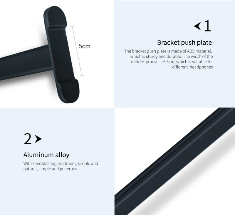 

Earphone Holder One-piece Shaped Earphone Rack Earphone Bracket Head-mounted Rack Hook Display Rack Headset Accessories