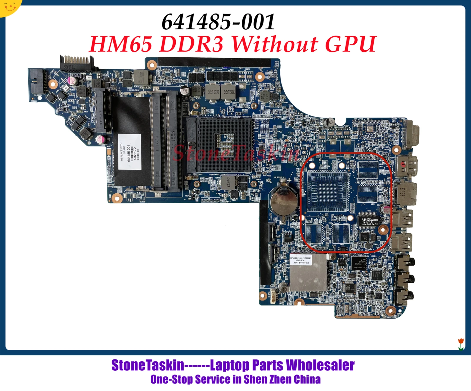 Оригинальная материнская плата StoneTaskin 641485-001 для HP Pavilion DV6-6000 HM65 DDR3 Socket PGA989