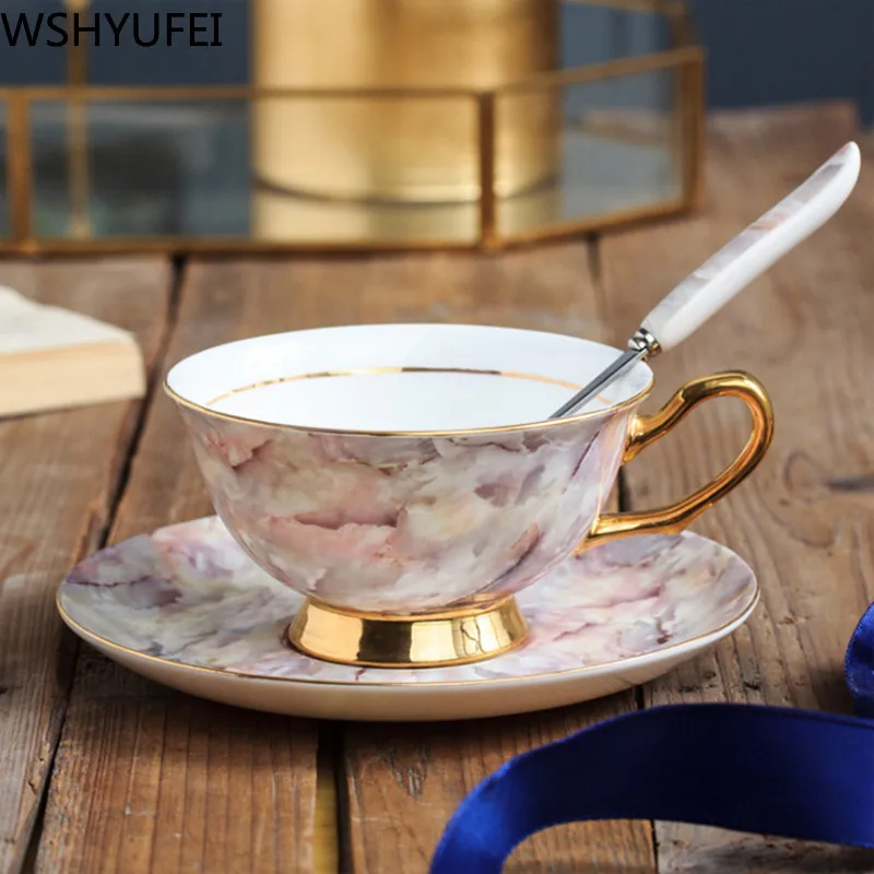 New luxury Phnom Penh coffee cup Elegant milk Office high-grade flower tea Household set drinking utensils WSHYUFEI | Дом и сад