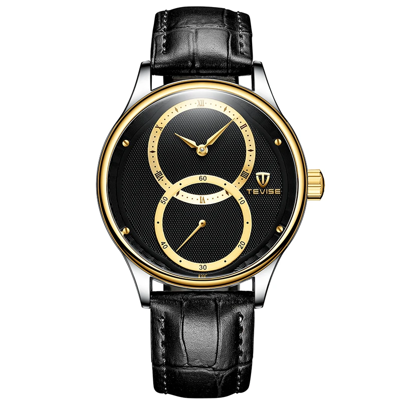 Высококачественные роскошные дизайнерские мужские часы с кожаным ремешком