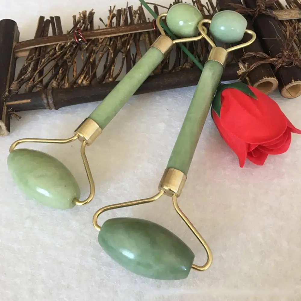 Ролик для лица двойной нефритовый ролик массажер похудения Подтяжка шеи masajeador