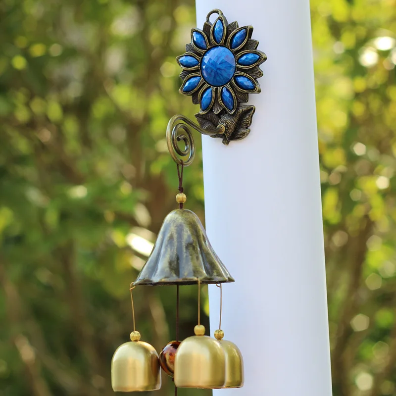 

BUF Pure Copper Super Beautiful Sunflower Wind Chime Hanging Decoration Shop Doorbell Metal Copper Bell Korean Doorbell