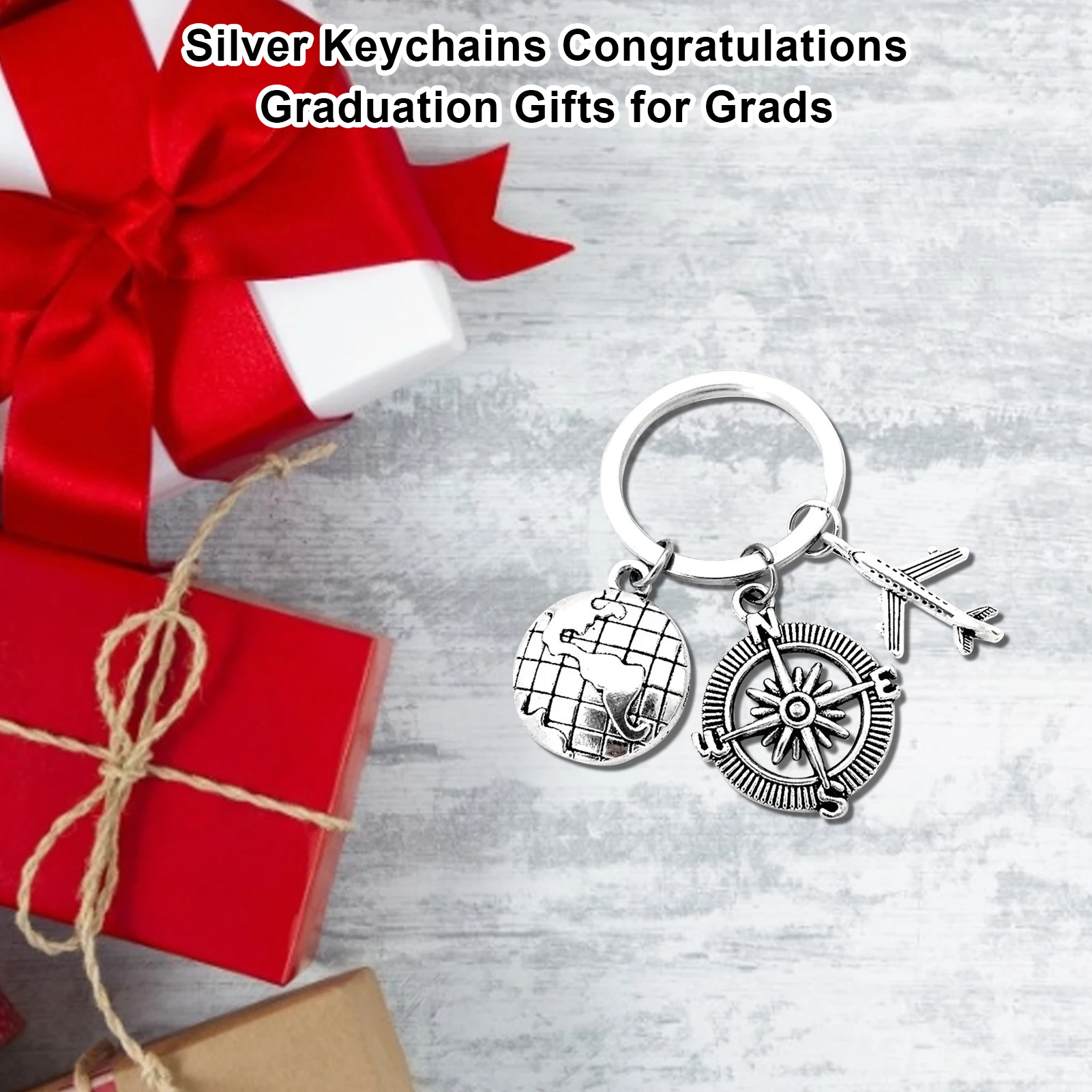 Брелок для ключей с компасом самолетом земли подарок на выпускной|Пряжки и