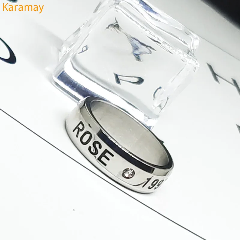 

New Korean star peripheral blacklink same titanium steel ring simple versatile stainless steel jewelry wholesale