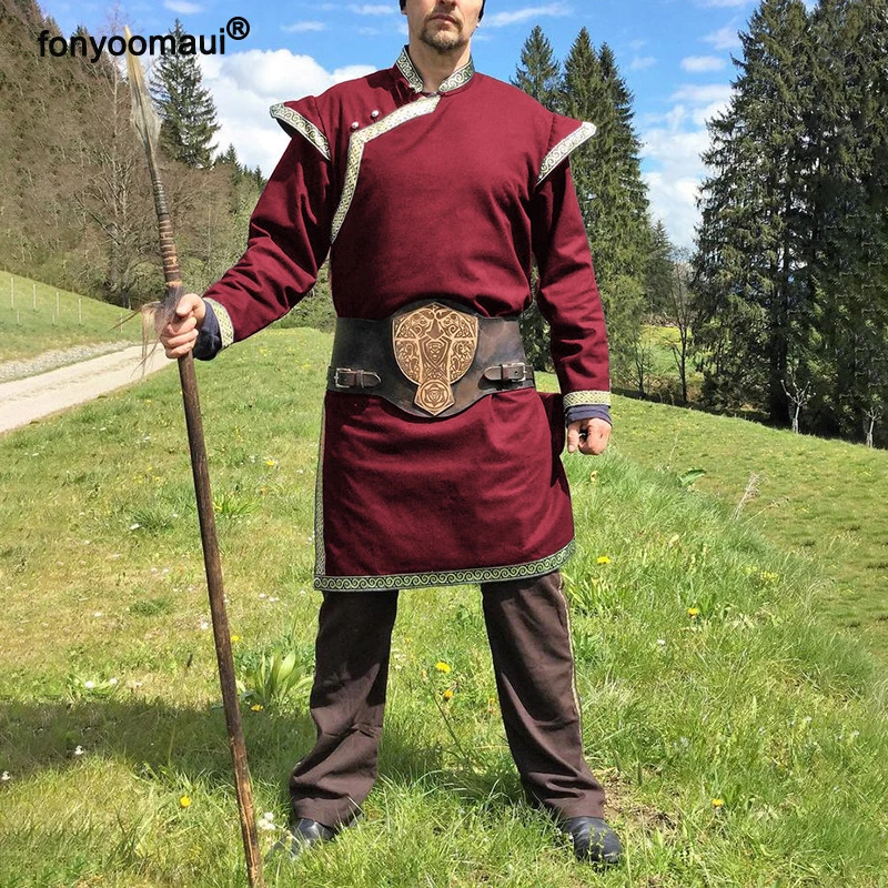 Cos винтажный Средневековый Костюм Рыцаря воина туника для взрослых мужчин Норман