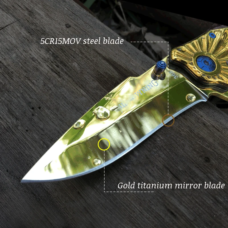 В продаже! Тактический складной нож походный охотничий клинок из золотого Титана