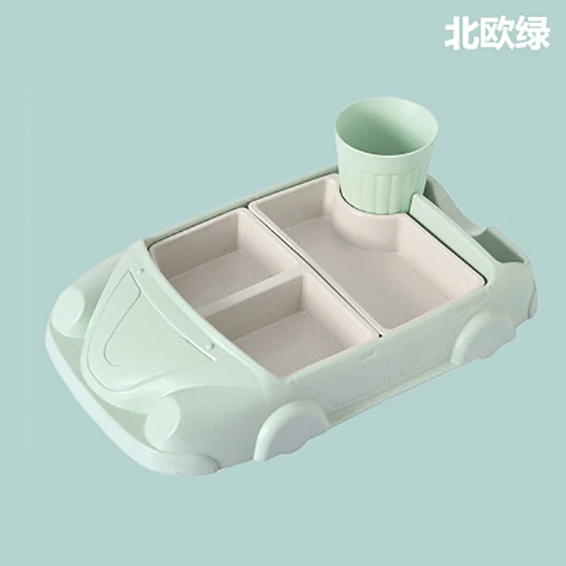 Креативная мультяшная Автомобильная тарелка из бамбукового волокна детская