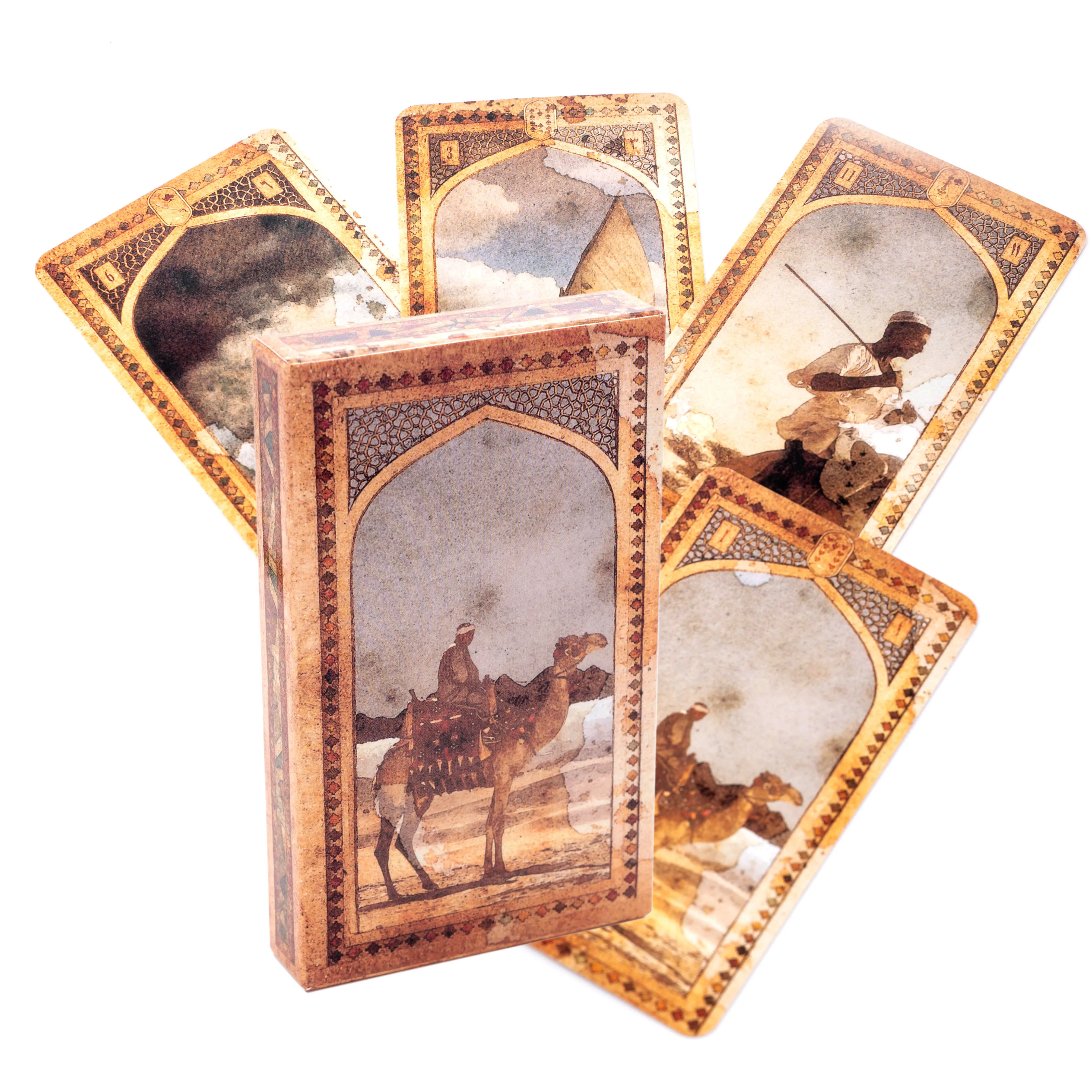 

Старые арабские карты Lenormand с изображением оракла, предсказания, Таро-колода для семейвечерние ринки, настольная игра с руководством в форм...