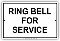 ring bell for service black letter reception lobby notice plate aluminium metal 8x12 sign