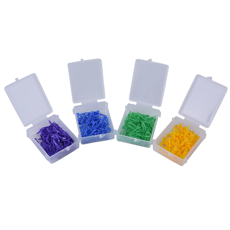 

100PCs/Box Disposable Dental Wedge With Hole Diastema Tooth Wedge Medical Plastic Arc Concave Design Dentist Tool New