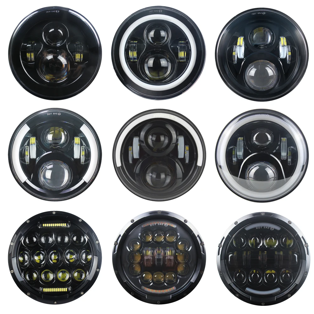 Светодиодные гало фары 2 шт. 7 светодиодный с H4 для Land Rover Defender дюймовые янтарным