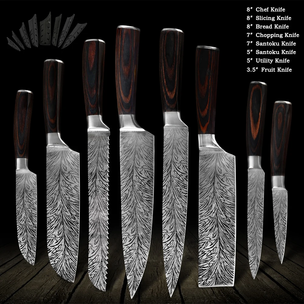 Классический шеф нож QING и рукоятка PakkaWood универсальное лезвие для полного