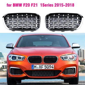 Модный передний гриль в алмазном стиле для BMW F20 F21 2015-2019 118i 120i 125i m140i глянцевые черные Серебристые грили