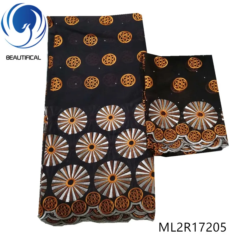 Красивая африканская хлопчатобумажная ткань с вышивкой для платья Новое