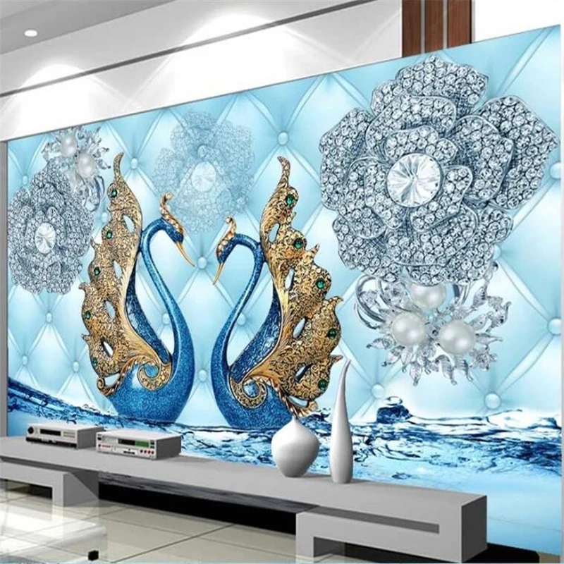 Wellyu индивидуальные большие фрески модное украшение для дома роскошный 3d Лебедь