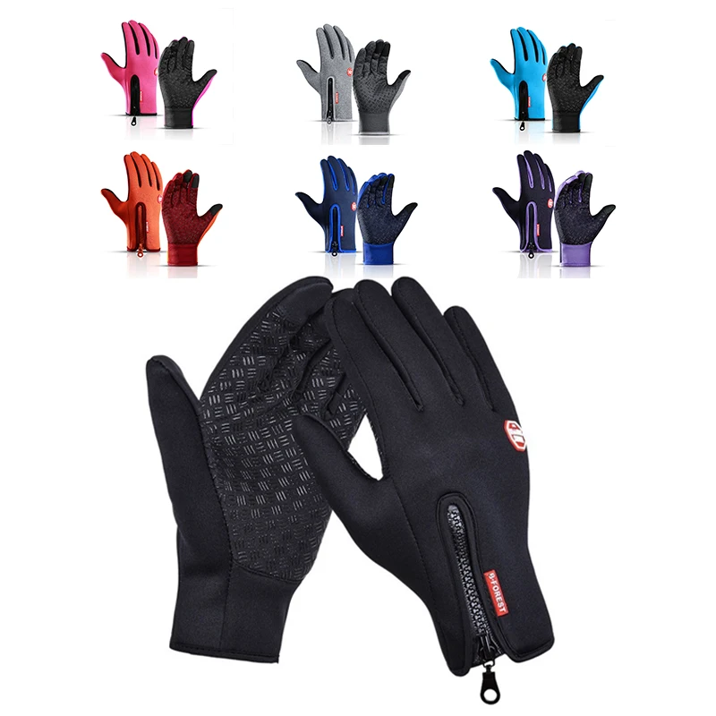 

2021 Men's Winter Gloves Plus Velvet Thickened Warmth Full-finger Split-finger Cycling Gloves Touch Ski Gloves