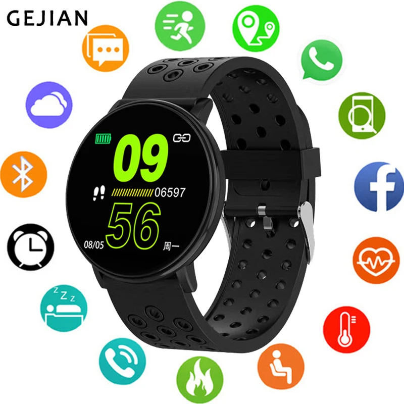 GEJIAN новинка дышащие Смарт-часы ремешок динамический пульс спортивный сообщение