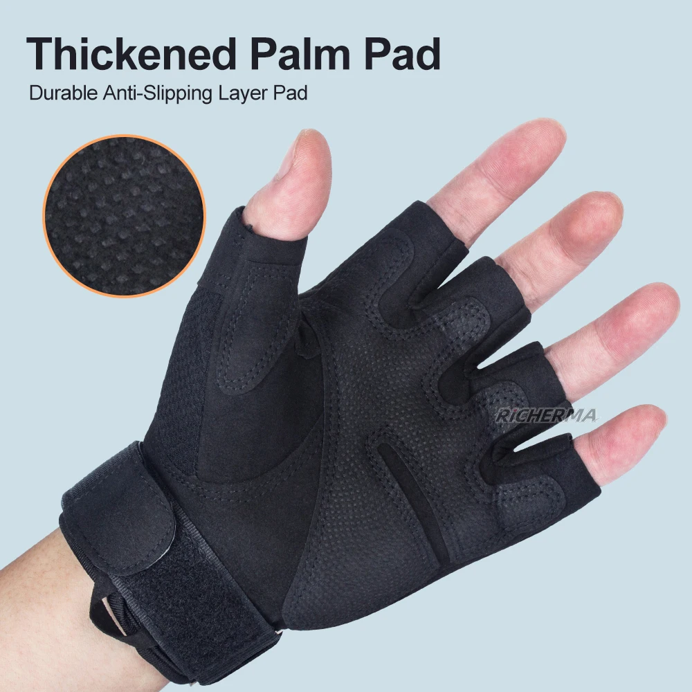 Мотоциклетные перчатки без пальцев с твердыми костяшками для езды на велосипеде