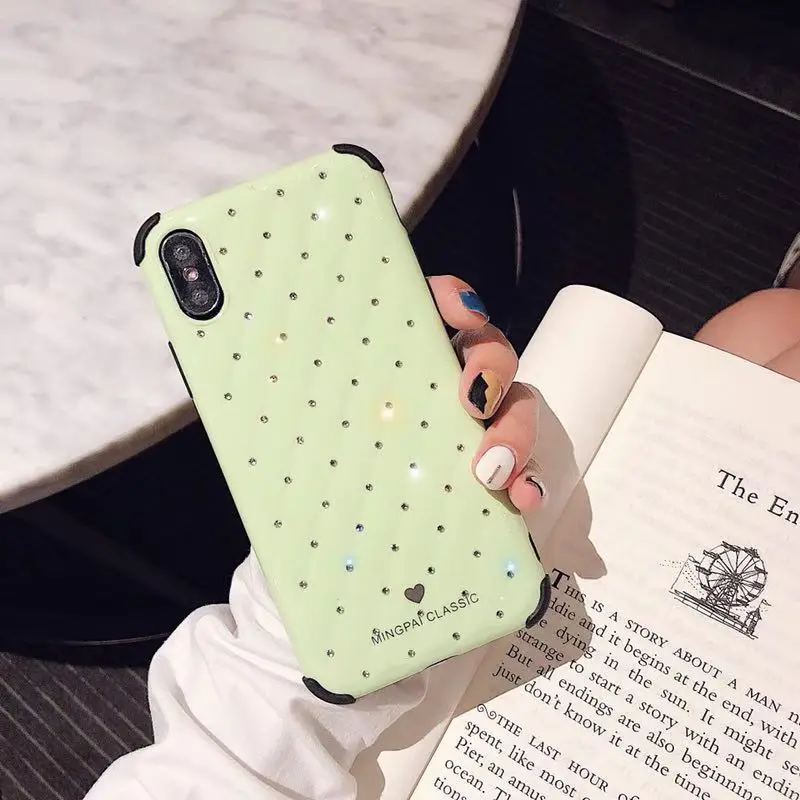 Модный чехол с драгоценными камнями для телефона, чехол для iPhone X XS XR XS Max 8 7 6 6S Plus, прозрачная защитная задняя крышка ТПУ чехол