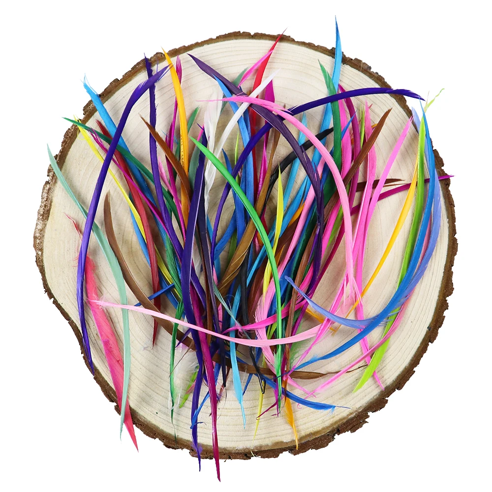 Окрашенные в виде гусиного пера цветные пары из натурального украшения для серег