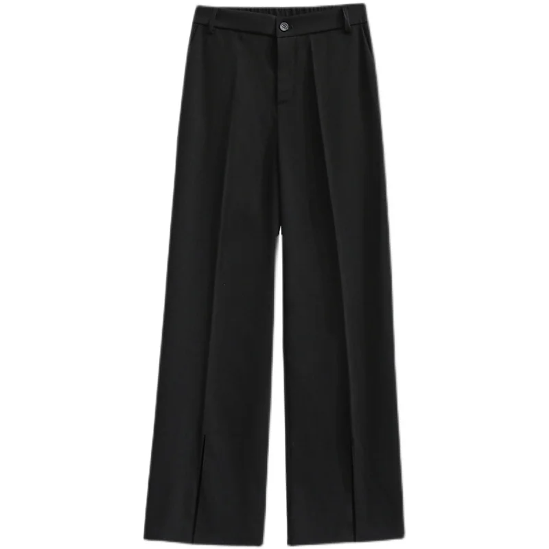 

Make the new large size ladies drape wide-legged pants fat mm tall waist loose show thin leisure open fork straight canister