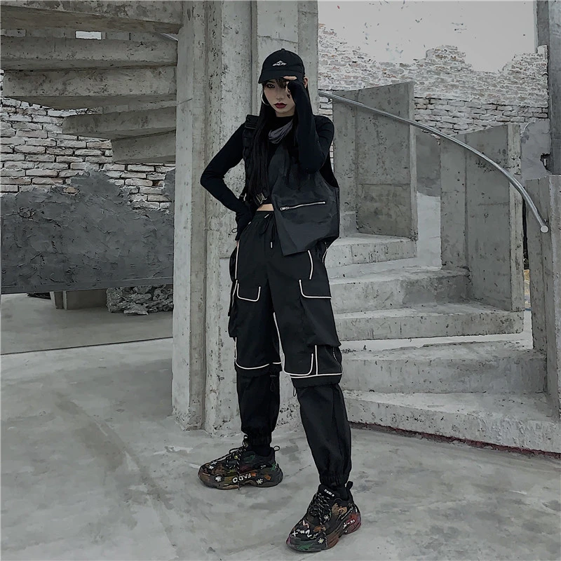 Y Demo Techwear хип хоп Женский светоотражающий светильник брюки для женщин
