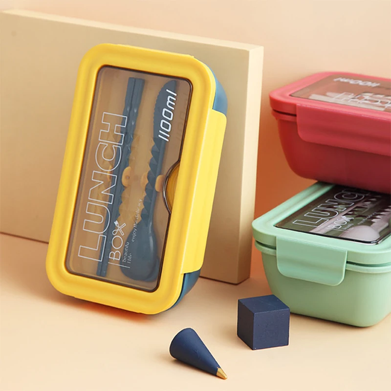 

Portable Japanese Lunch Box Style Leakproof Food Container For Kids With Tableware With Compartments Bento Microwave Lunch Box