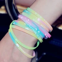 40pcs exquisite simple luminous sports elastic narrow silicone bracelet silicone bracelet jewelry bracelet rubber band