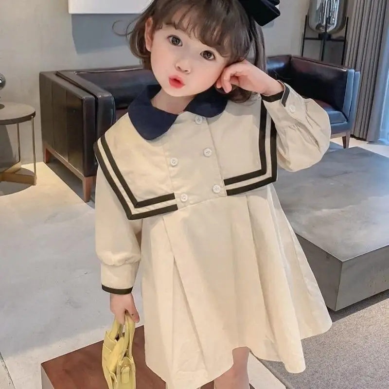 

2021 Girls Dress Fashion Children's Clothing From 2 To 7 Years Kids Long Sleeve Cotton Dresses Spring Toddler Girl One-Piece