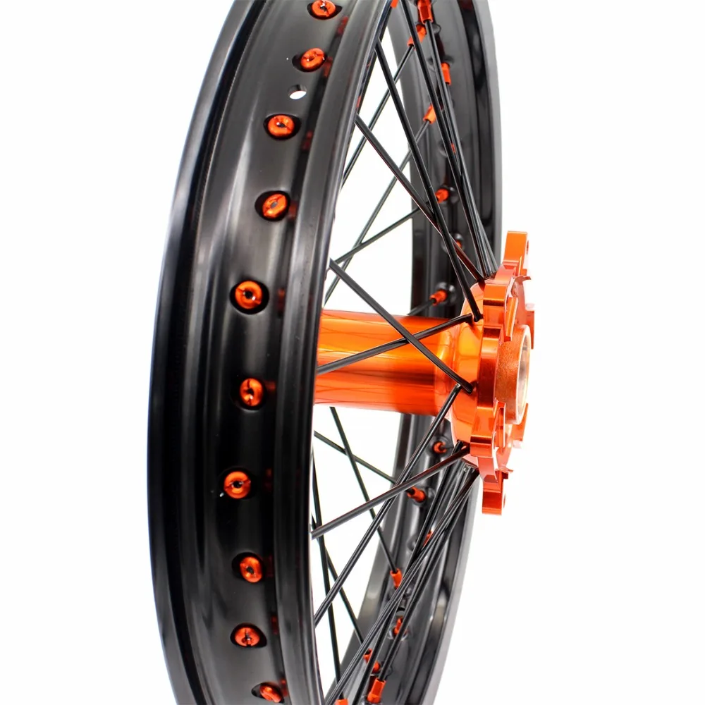 21/19 литья MX-внедорожника колеса Набор для KTM SX SXF XC XCW XCF 125 150 200 250 300 350 450 505 03-19 оранжевый ниппель