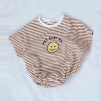 baby clothes overalls baby bodysuit short sleeves striped baby girls clothes boys clothing cotton cartoon smiley baby jumpsuit