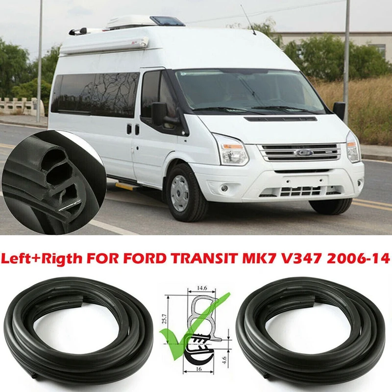 

Right+Left Front Door Weatherstrip Rubber Seal for Ford Transit MK7 V347 2006-2014 6C11V20708BC