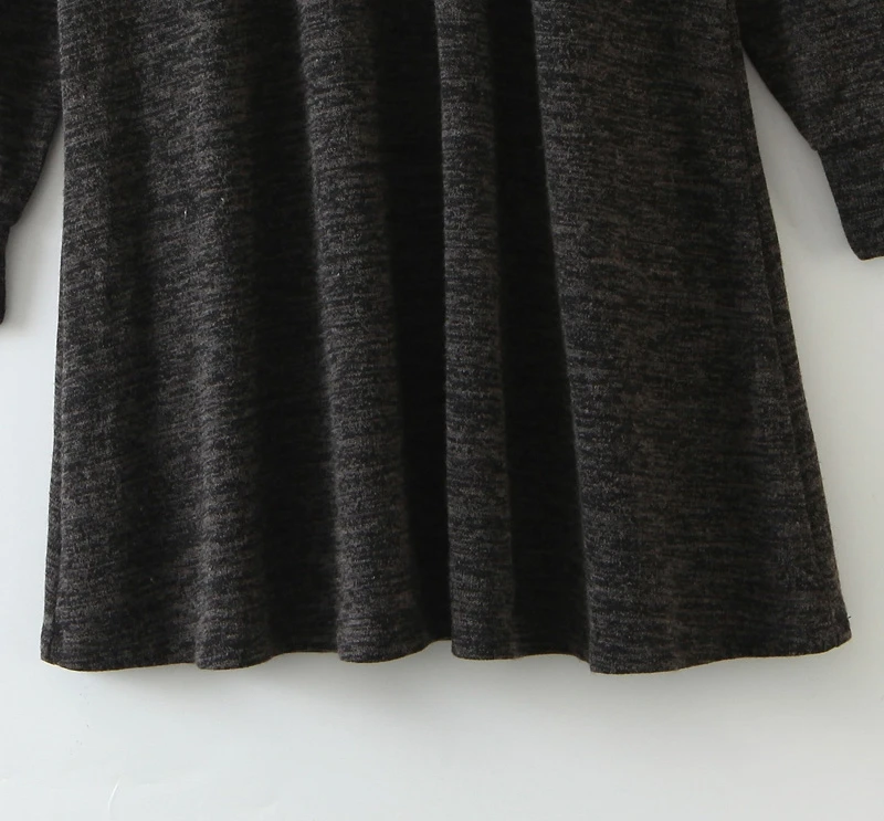 

New Autumn Long Sleeve Knit Dress Knee Length Straight O neck Patchwork Women Temperament Vacation Dress XZ2523