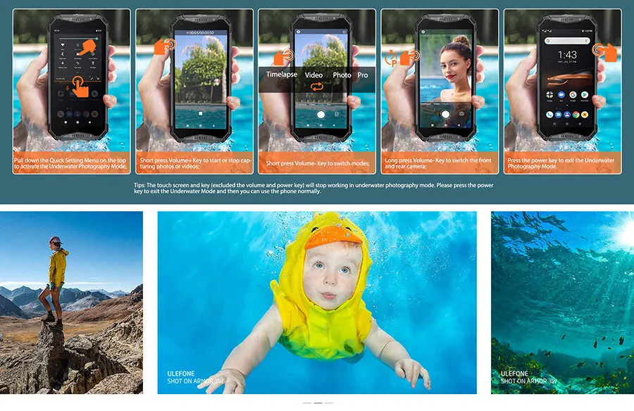 Ulefone Armor 3W 5," FHD+ Android 9,0 Helio P70 Octa Core 6 ГБ 64 Гб Смартфон 21 МП 10300 мАч 4G OTG NFC мобильный телефон