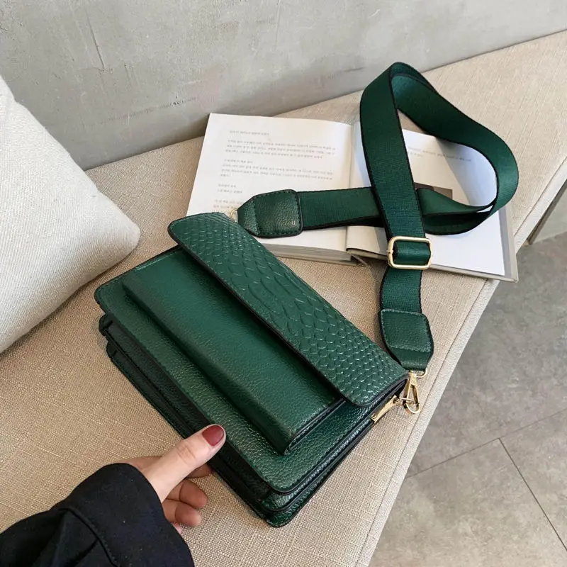 

Alligator PU Leather Women's Bags Handbags сумки Purses Bag сумка через плечо Wide Strap Women Shoulder Crossbody Bag Messenger