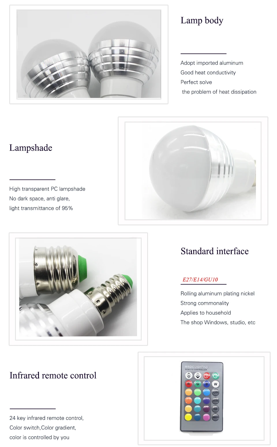 E27 E14 110V 220V GU10 RGB светодиодный светильник 5W rgb-светильник сменный красочный красный-зеленый-синий светодиод лампа с ИК-пультом дистанционного управления+ режим памяти