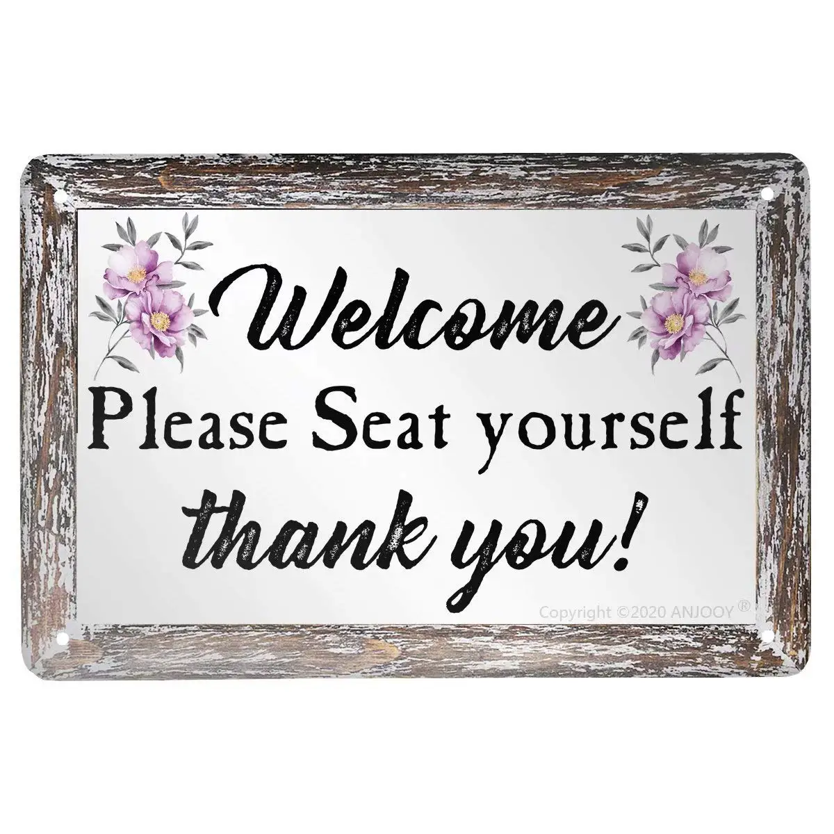 

Metal Tin Signs - Welcome Please Seat Yourself - Farmhouse Rustic Bathroom Decor Wall Sign for Kids Guest Farmhouse Funny