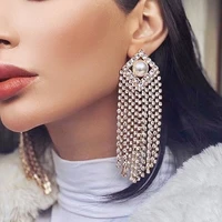 exaggerated tassel full diamond pearl earrings temperament trend earrings generous luxury personalized earrings moda 2020