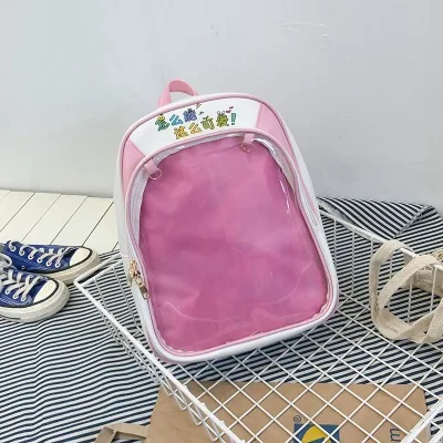 pink Прозрачные женские рюкзаки с милыми буквами Ita Bookbags, женские школьные сумки для девочек-подростков, модные летние рюкзаки, хит - Цвет: pink