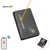 smart wallet gps record thin mini wallets men women genuine leather small purse credit card holder with gift box free engraving