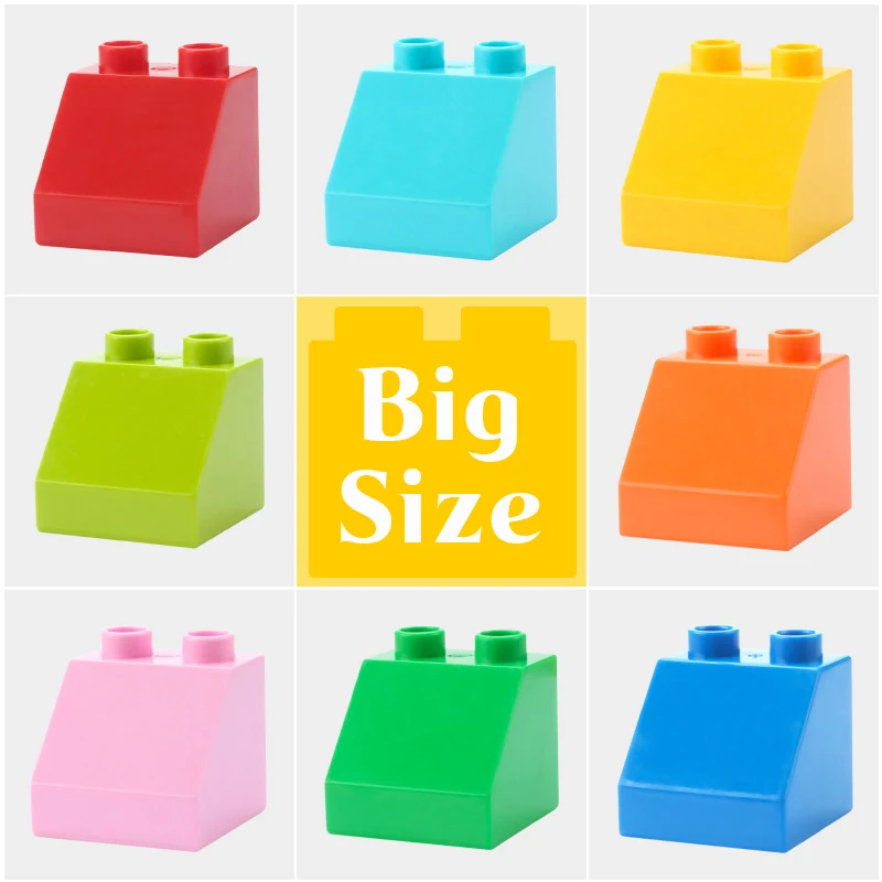 

Diy 2X2dots Inclined Bricks Large Particle Building Blocks Accessory Toys For Children