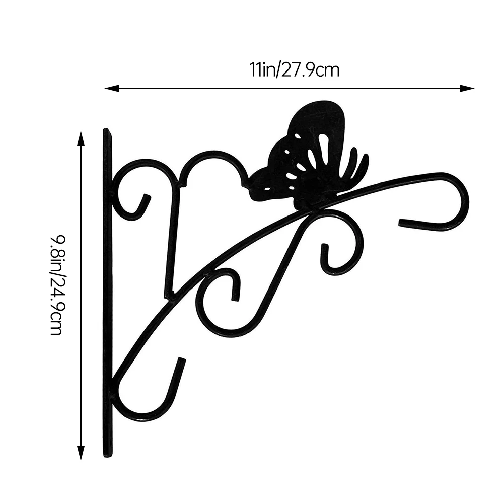 

2PCS Hanging Basket Bracket Wall Mount Balcony Plant Hanger Metal Hook Hanger For Flower Pot Bird Feeder Home Garden Decoration