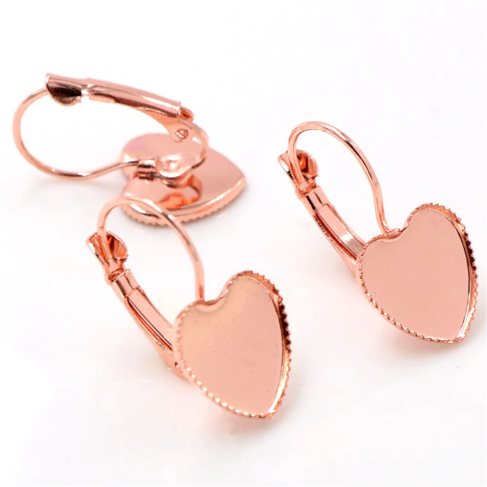 12 мм 10 шт 4 цвета покрытые сердечком Французский рычаг задние серьги