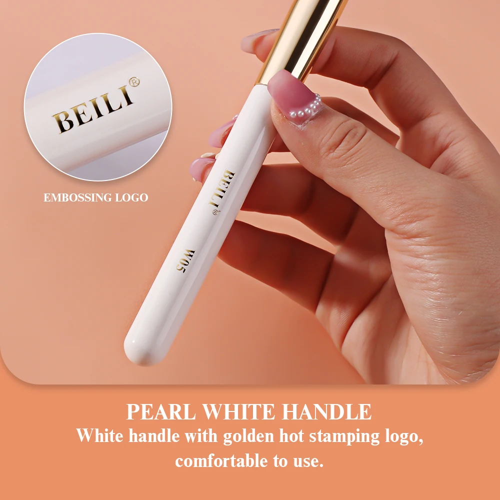 BEILI роскошные белые Золотые кисти для макияжа из козьей шерсти профессиональная